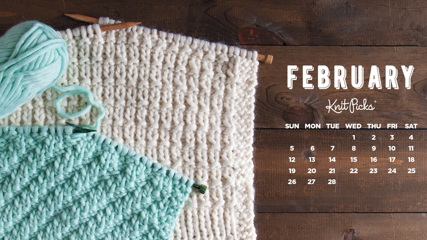 Free Downloadable February Calendar from Knit Picks