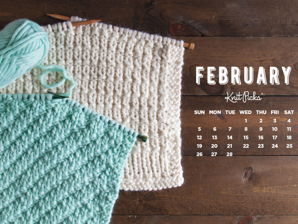Free Downloadable February Calendar from Knit Picks
