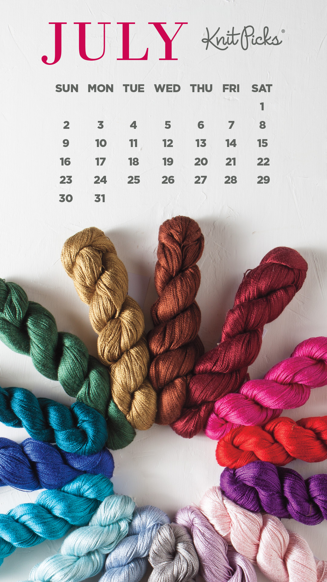 Free Downloadable July Calendar The Knit Picks Staff Knitting Blog