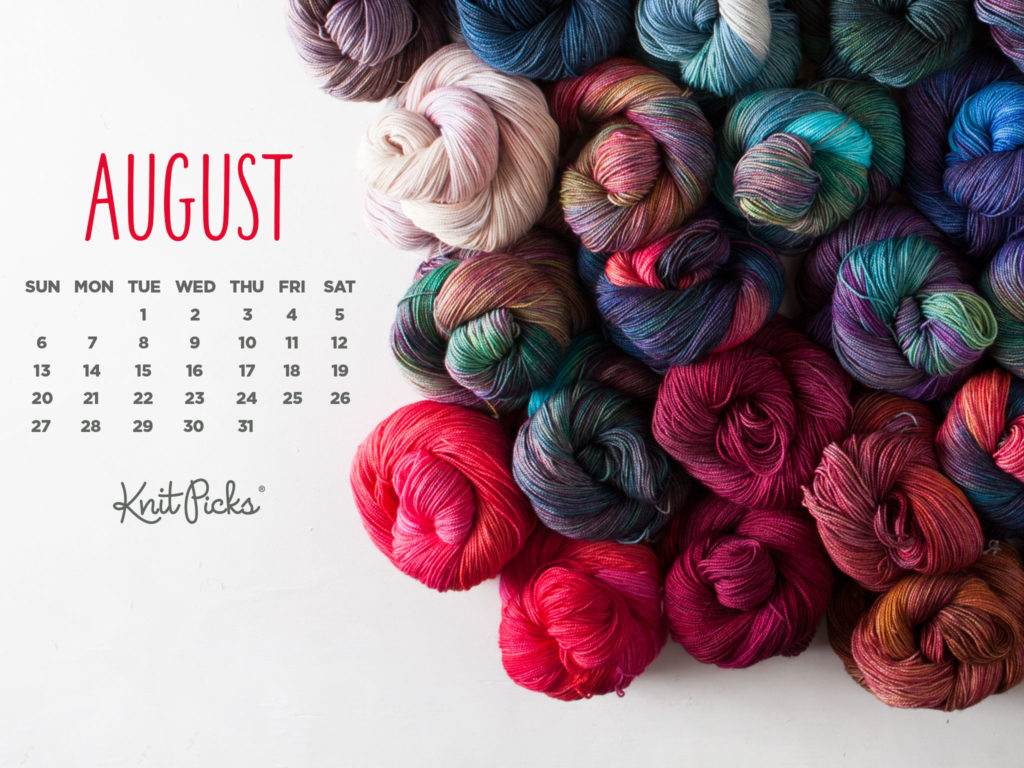 Free Downloadable August Calendar from Knit Picks