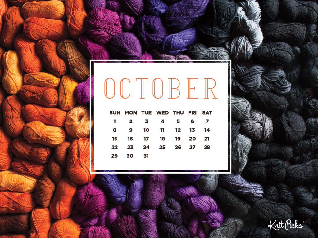Free Downloadable October Calendar from Knitpicks.com