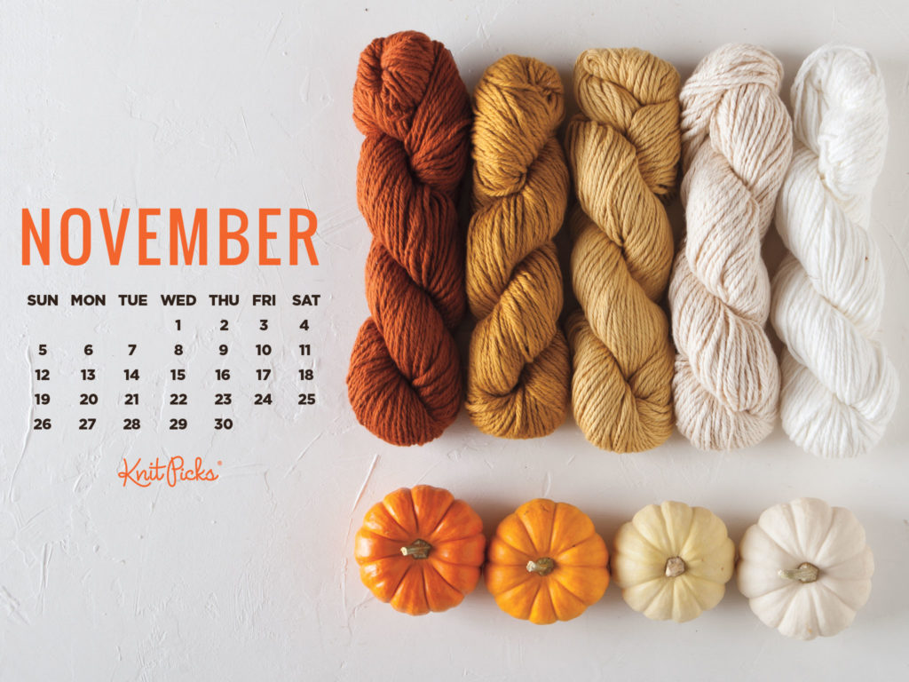 Free Downloadable November Calendar from Knit Picks