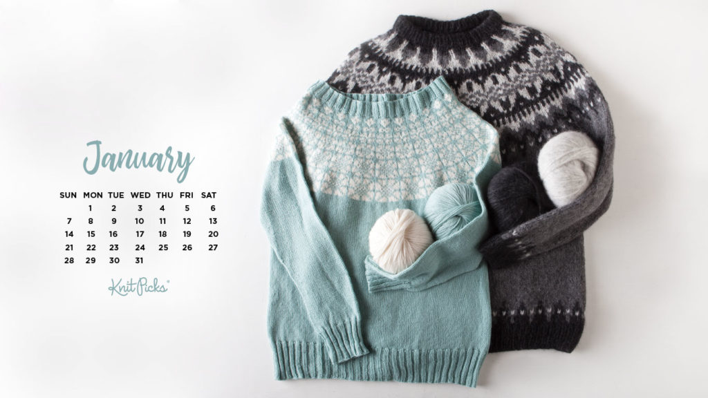 Free Downloadable January Calendar from Knit Picks