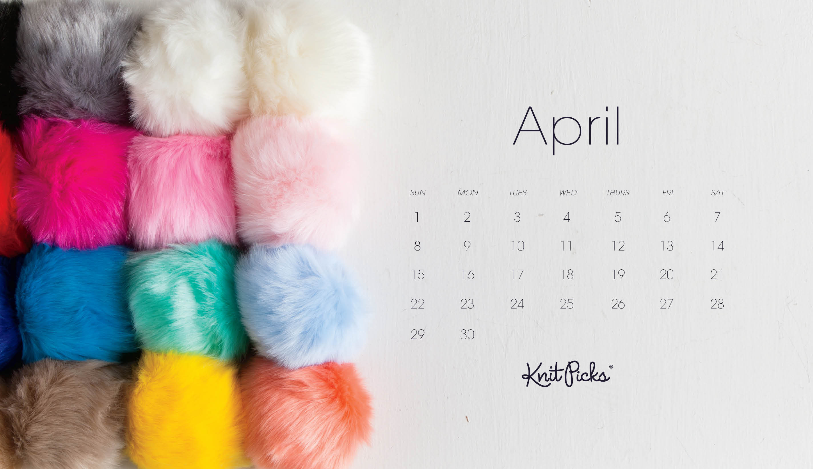 Free Downloadable April 2018 Calendar KnitPicks Staff Knitting Blog