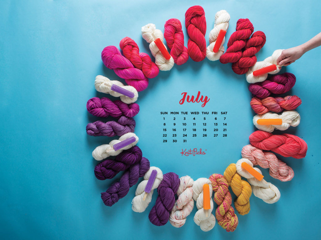 Free Downloadable July 2018 Calendar from Knit Picks