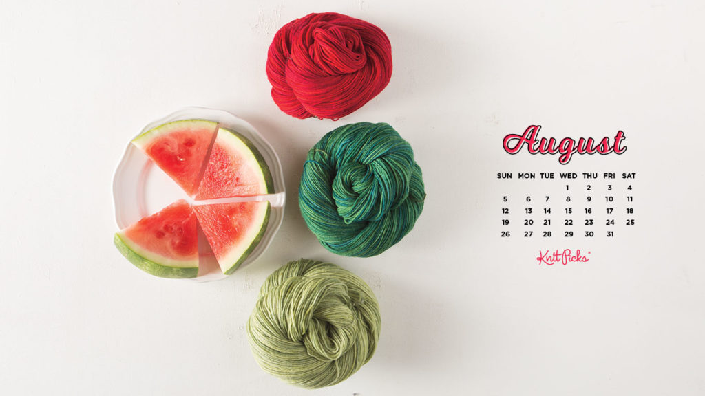 Free Downloadable August 2018 Calendar from Knit Picks