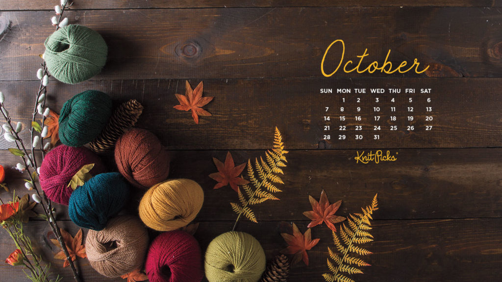 Free Downloadable October 2018 Calendar from Knit Picks