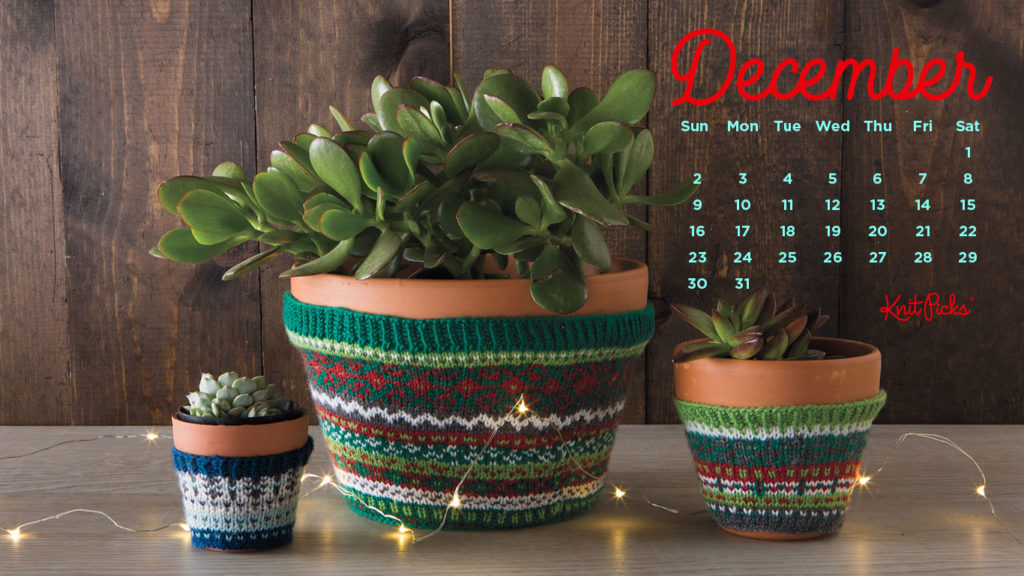Free Downloadable December 2018 Calendar from Knit Picks