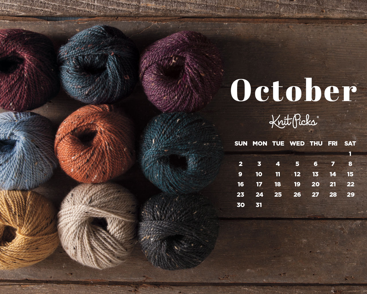 October 2016 Calendar KnitPicks Staff Knitting Blog