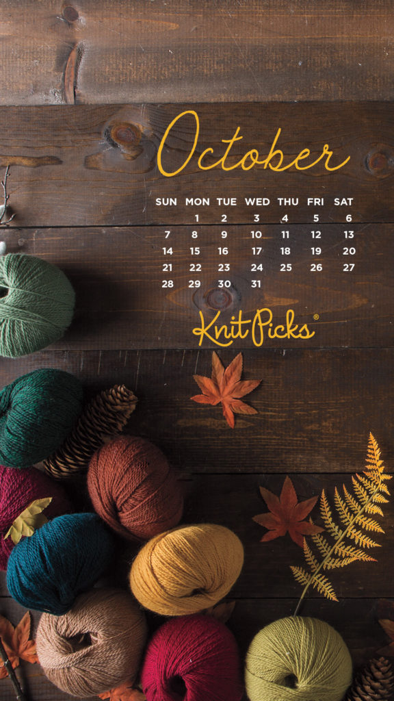 Free Downloadable October 2018 Calendar - The Knit Picks Staff Knitting ...