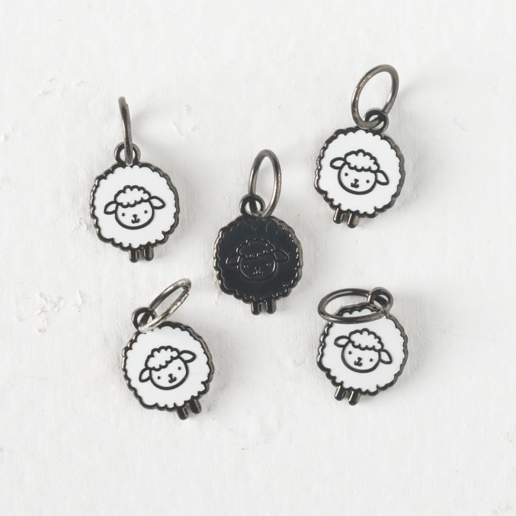 Knit Picks enamel sheep stitch markers.