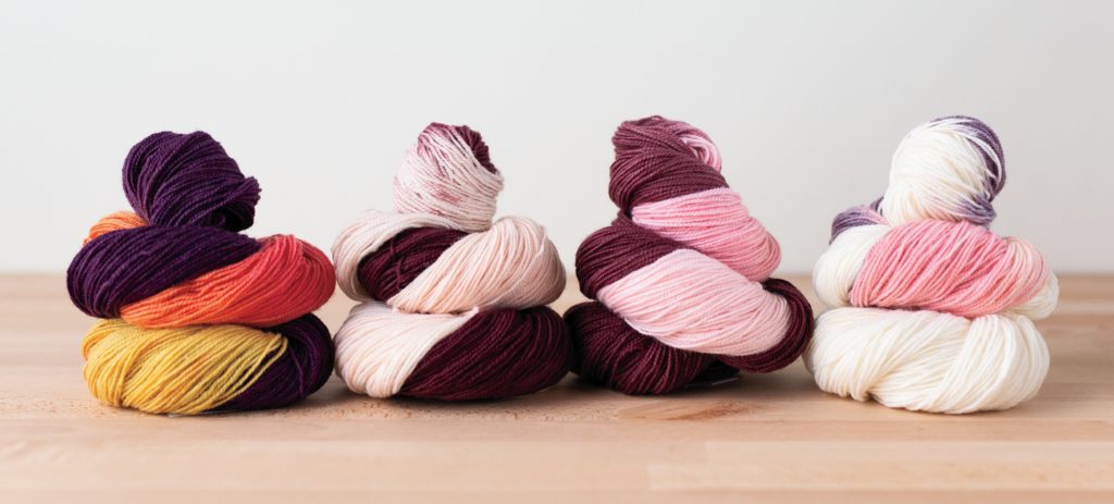 Golden Girls inspired Hawthorne sock yarns from Knit Picks.
