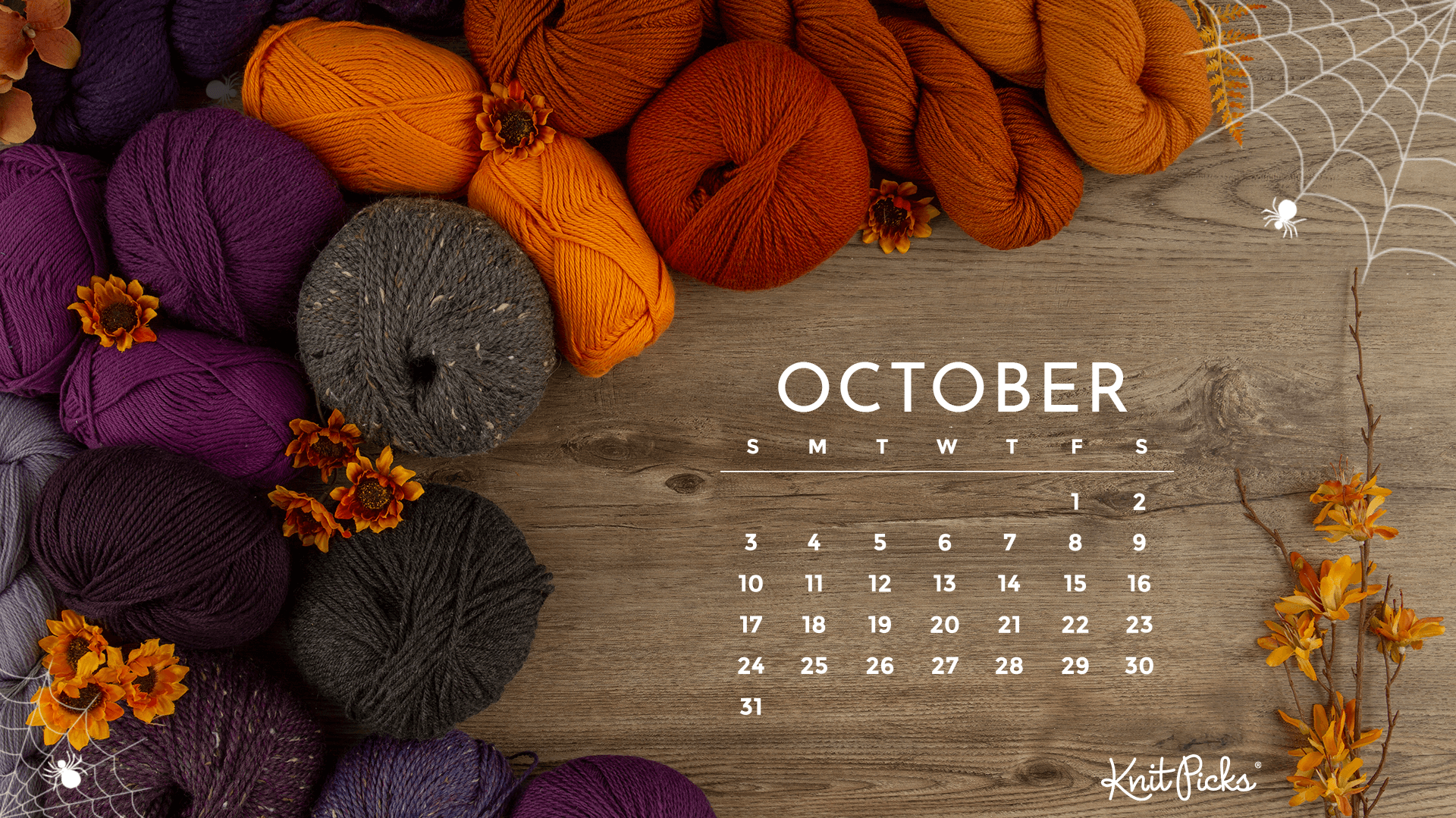 Free Downloadable October 2021 Calendar The Knit Picks Staff Knitting