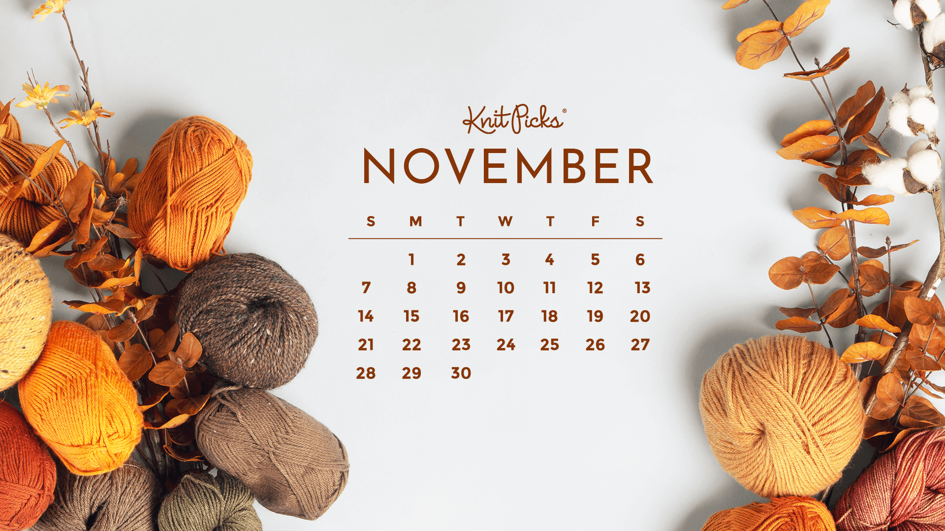 Free Downloadable November 2021 Calendar - The Knit Picks Staff ...