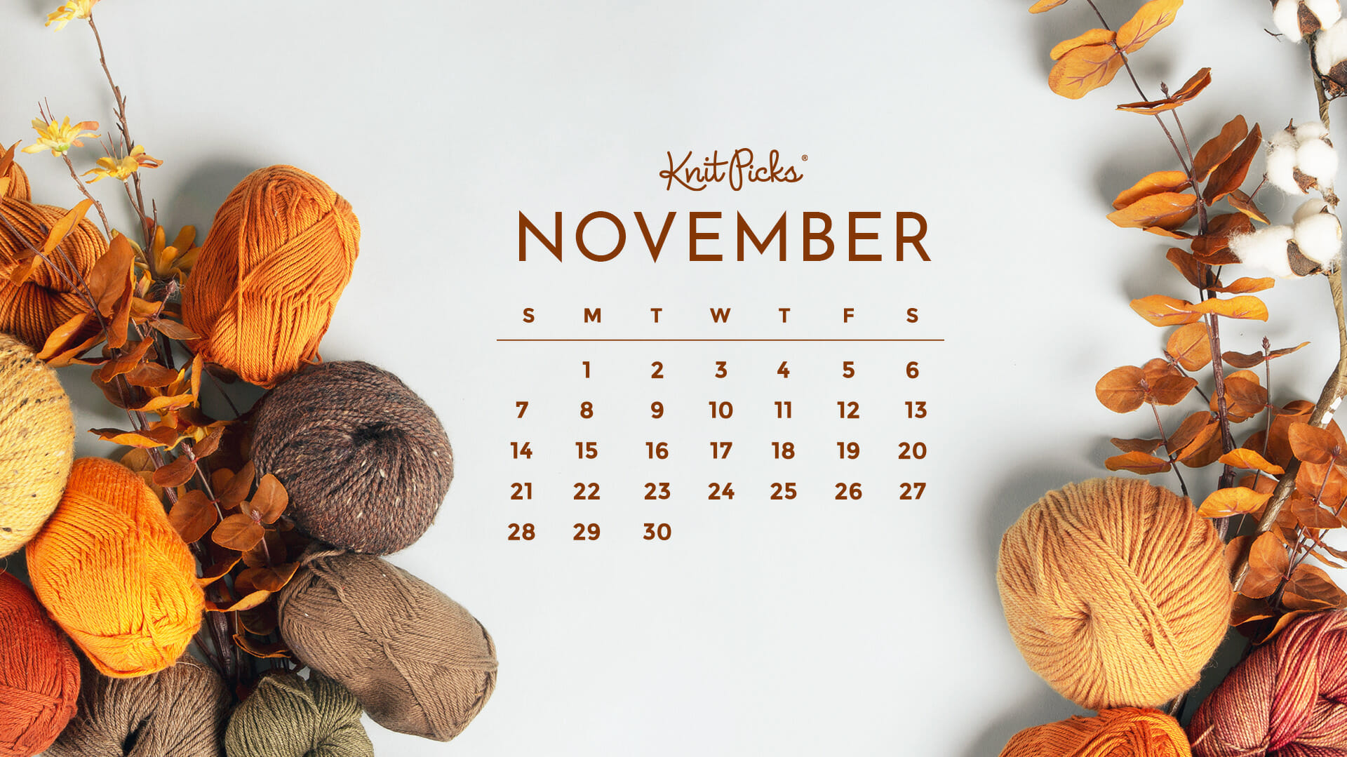Free Downloadable November 2021 Calendar The Knit Picks Staff