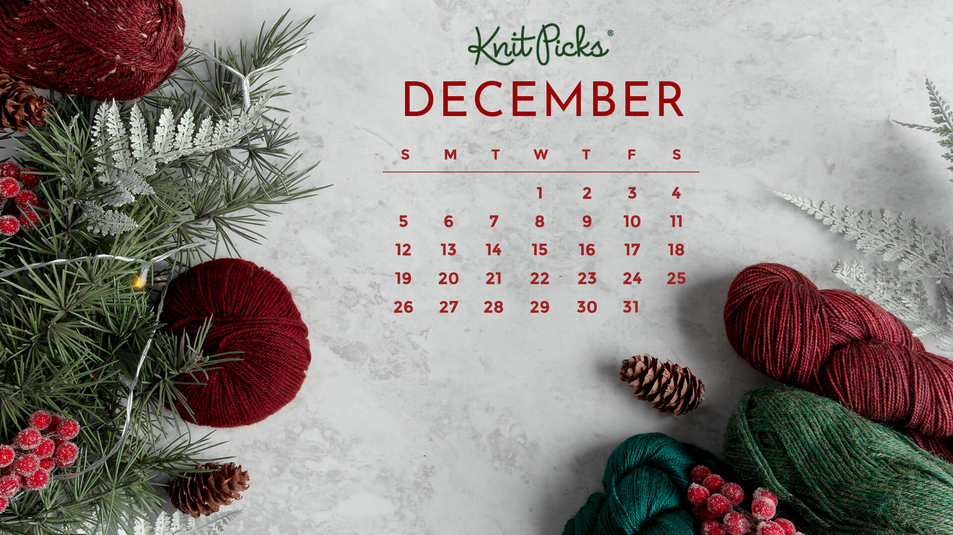 Free Downloadable December 21 Calendar Knitpicks Staff Knitting Blog