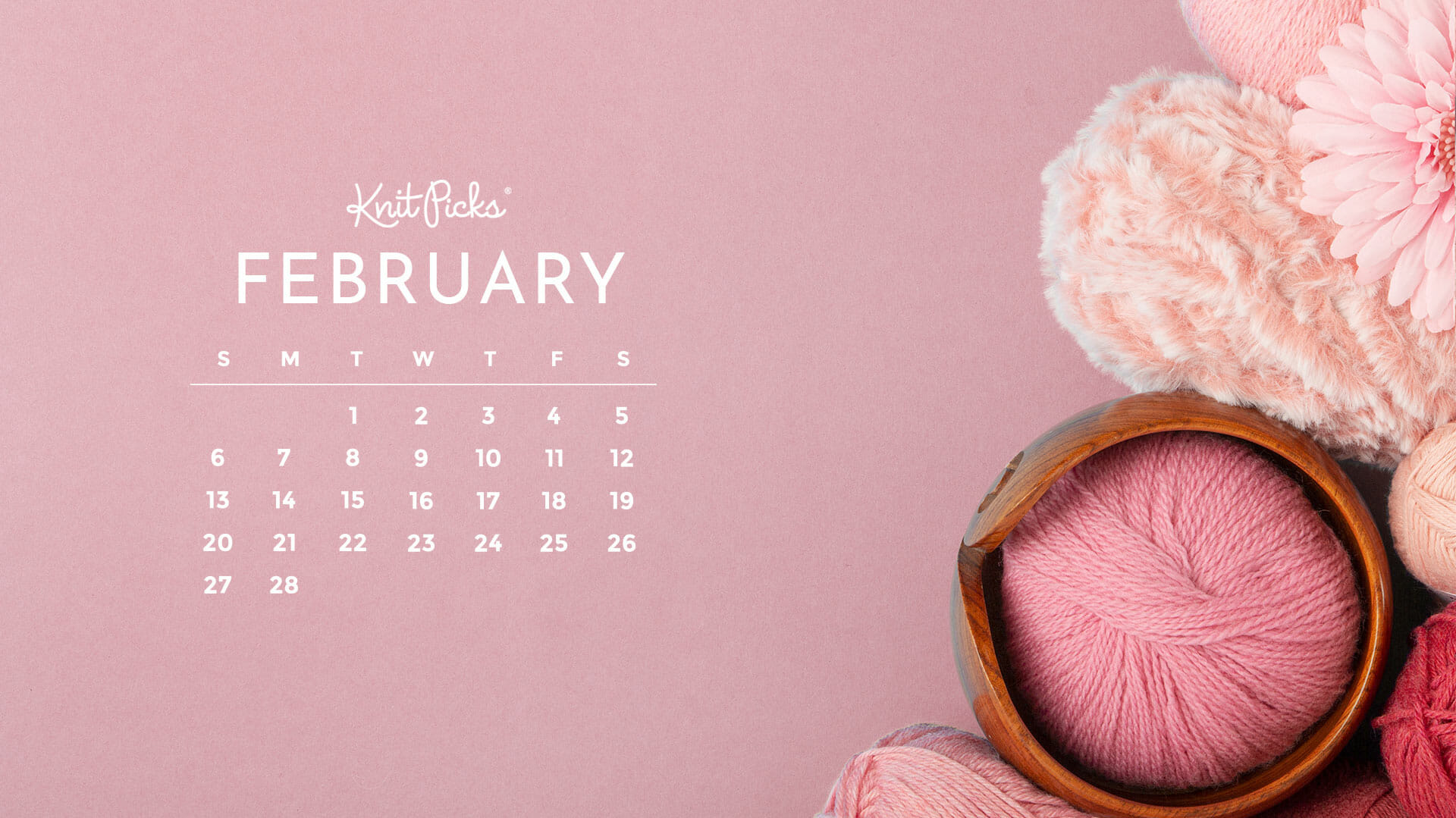 Free Downloadable February 2022 Calendar - KnitPicks Staff Knitting Blog