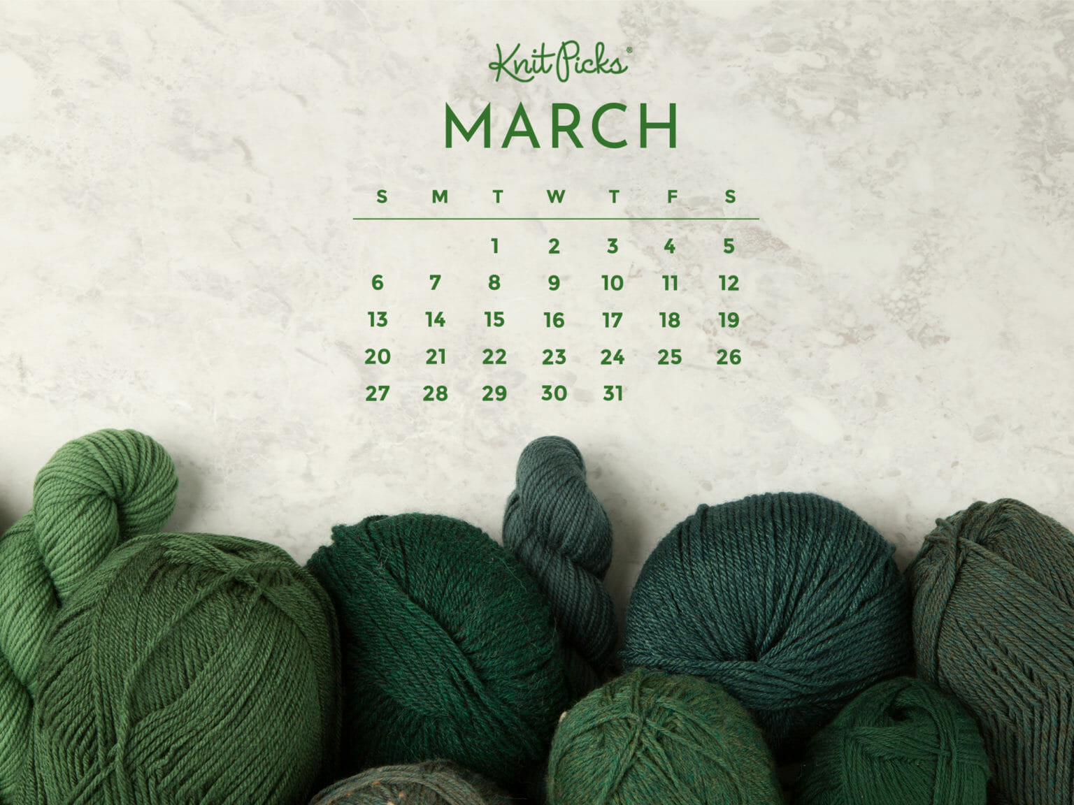 Free Downloadable March 2022 Calendar - The Knit Picks Staff Knitting Blog