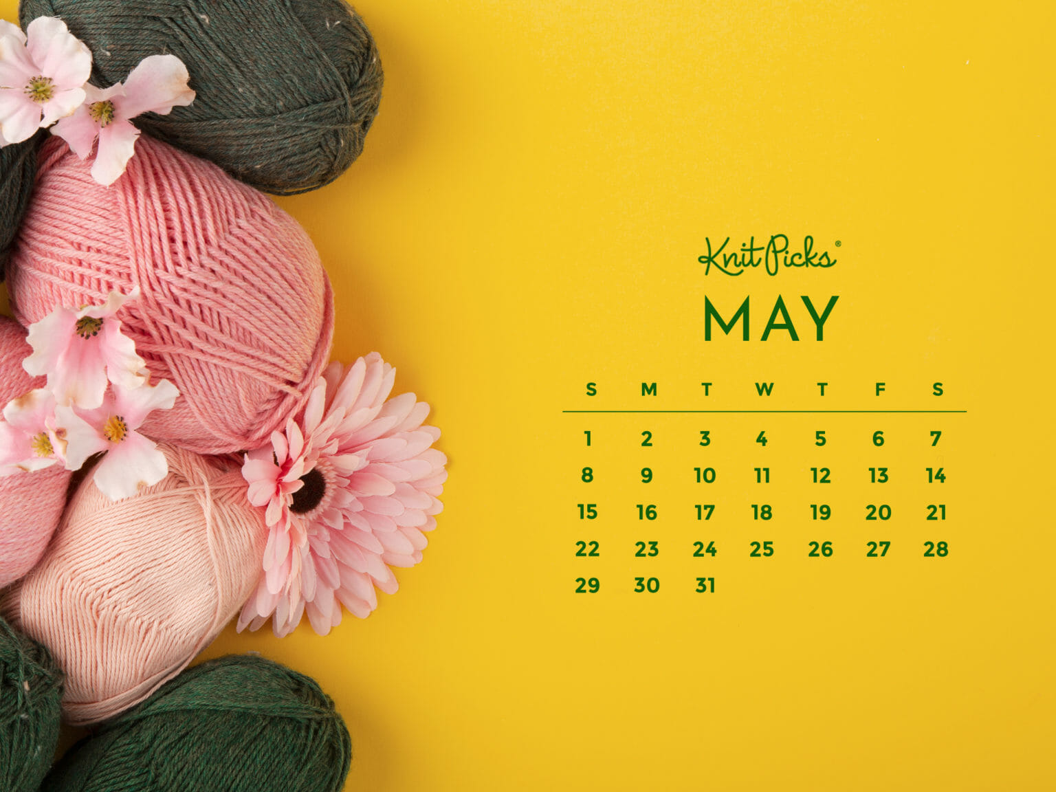 Free Downloadable May 2022 Calendar - The Knit Picks Staff Knitting Blog