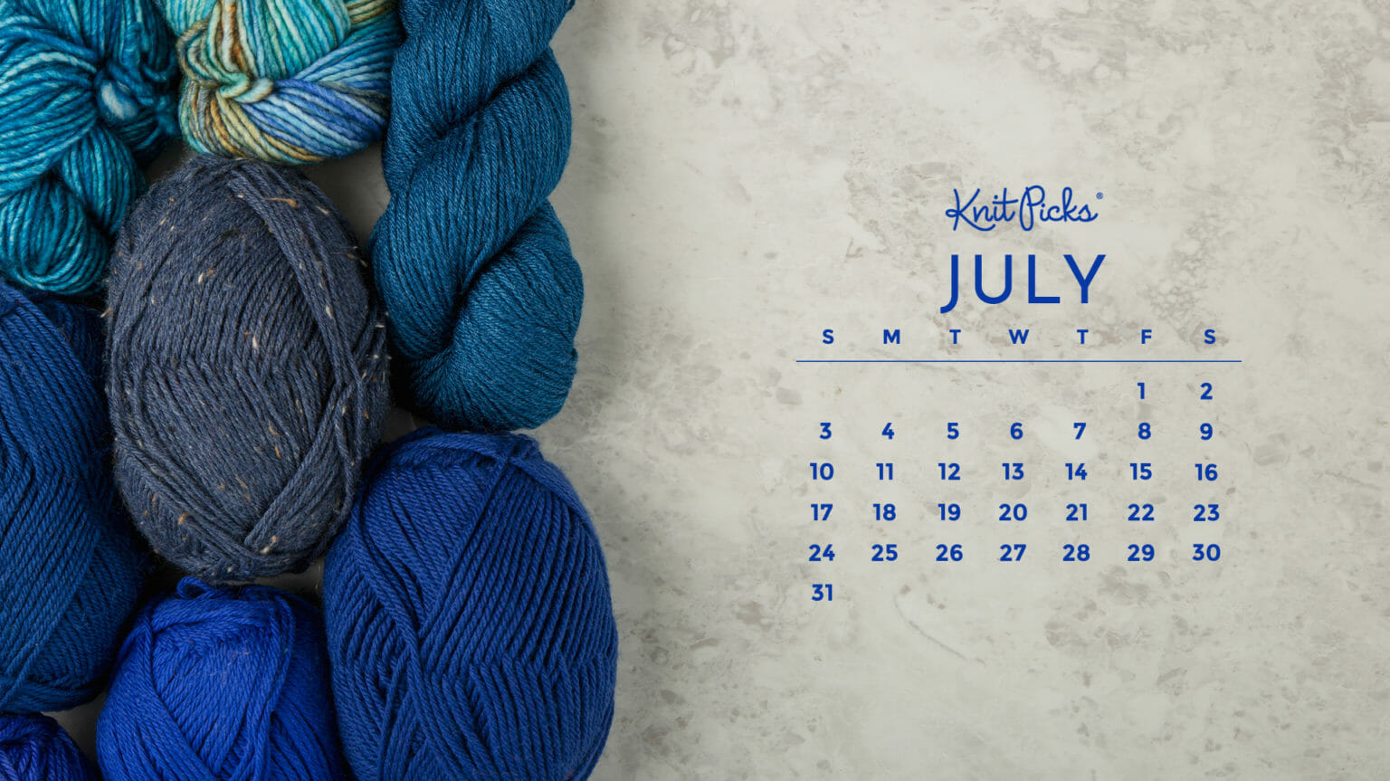 Free Downloadable July 2022 Calendar - The Knit Picks Staff Knitting Blog