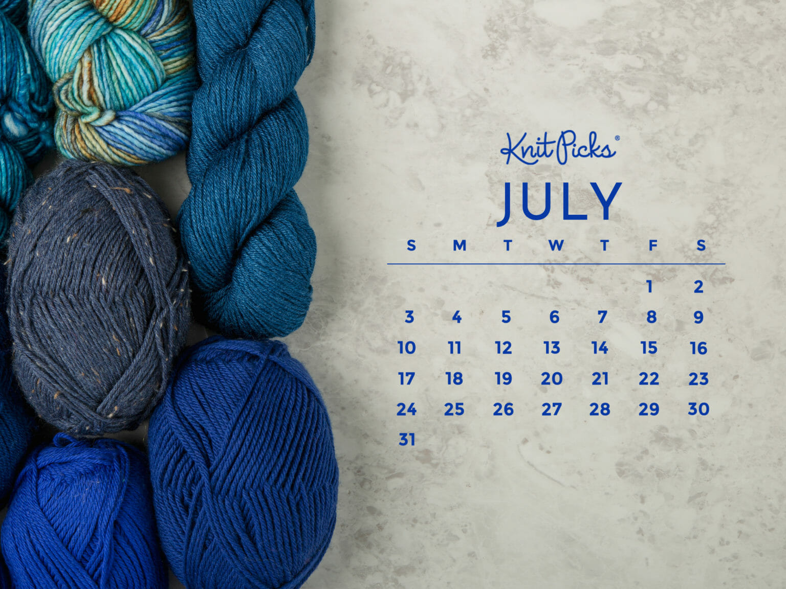 Free Downloadable July 2022 Calendar - The Knit Picks Staff Knitting Blog