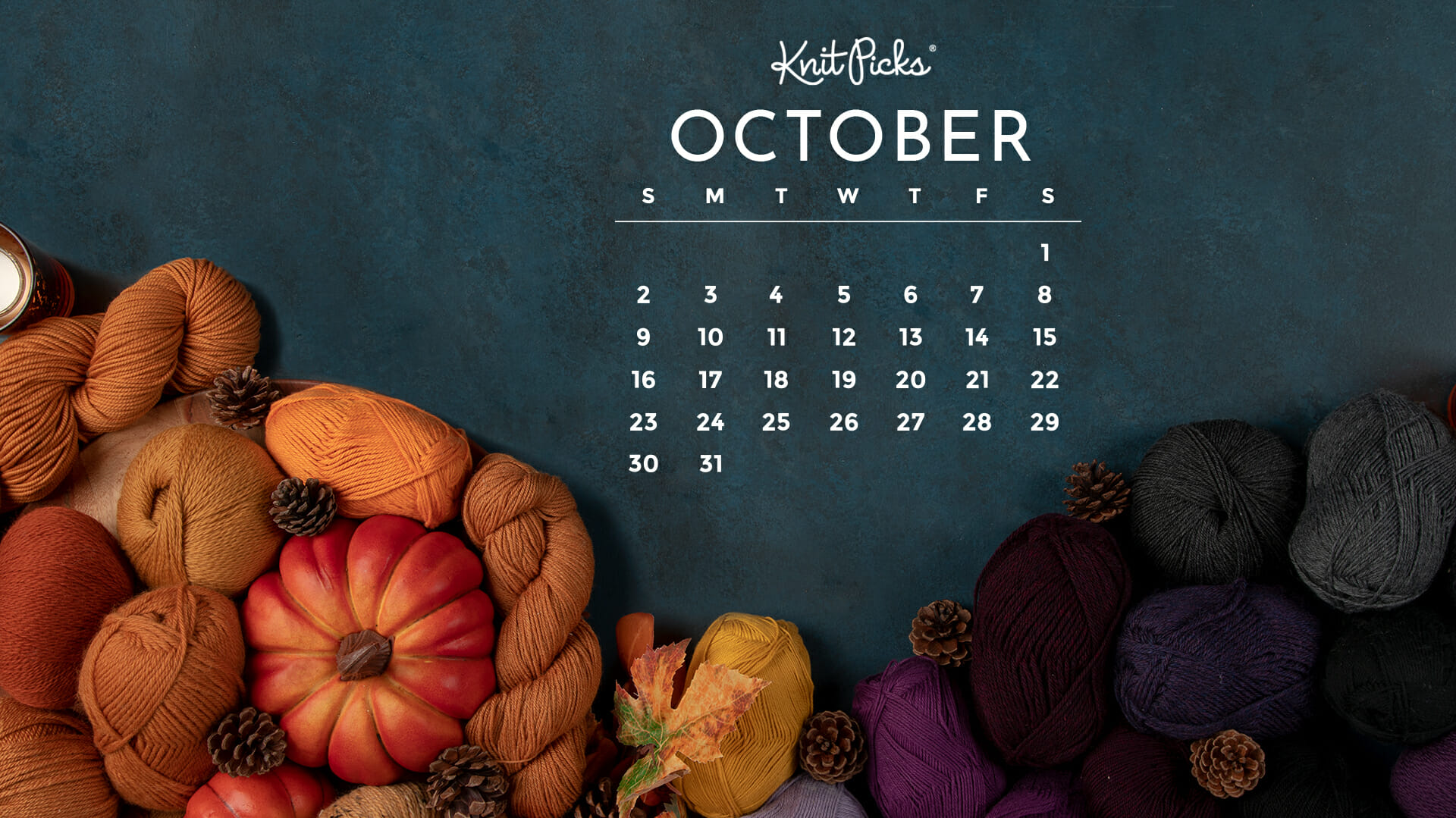 Free Downloadable October 2022 Calendar The Knit Picks Staff Knitting