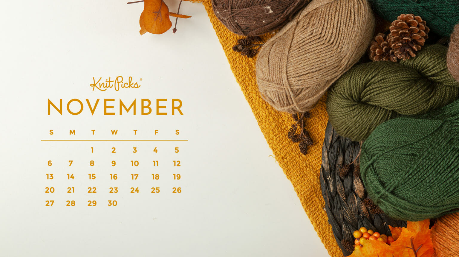 Free Downloadable November 2022 Calendar - The Knit Picks Staff ...