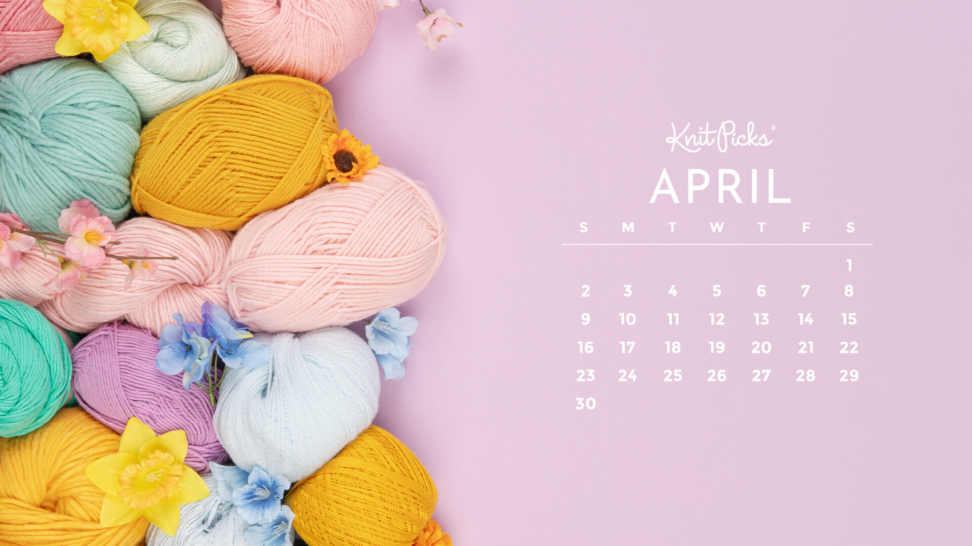 Free Downloadable April 2023 Calendar - KnitPicks Staff Knitting Blog