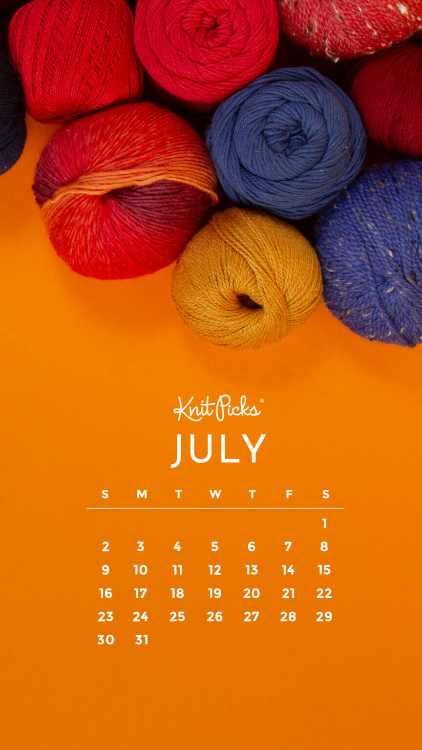 Free Downloadable July 2023 Calendar - The Knit Picks Staff Knitting Blog