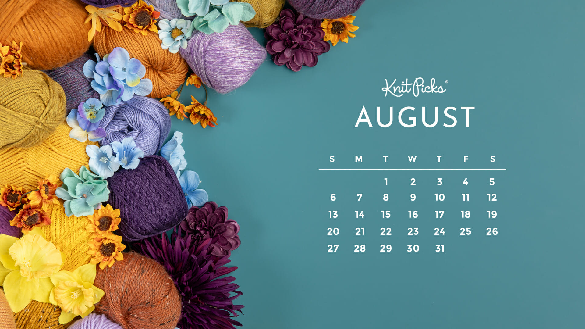 Free Downloadable August 2023 Calendar The Knit Picks Staff Knitting Blog