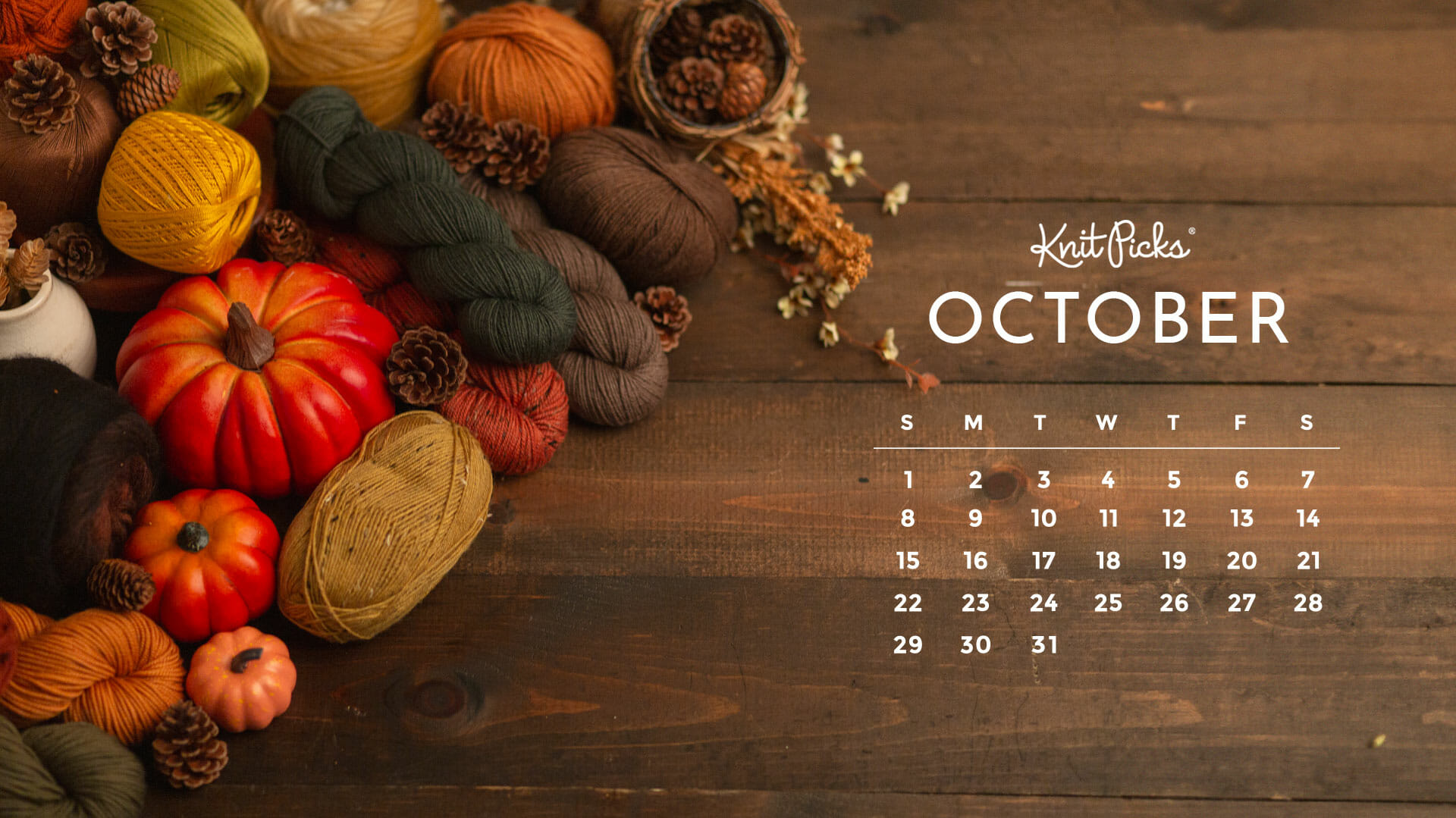 Free Downloadable October 2023 Calendar The Knit Picks Staff Knitting